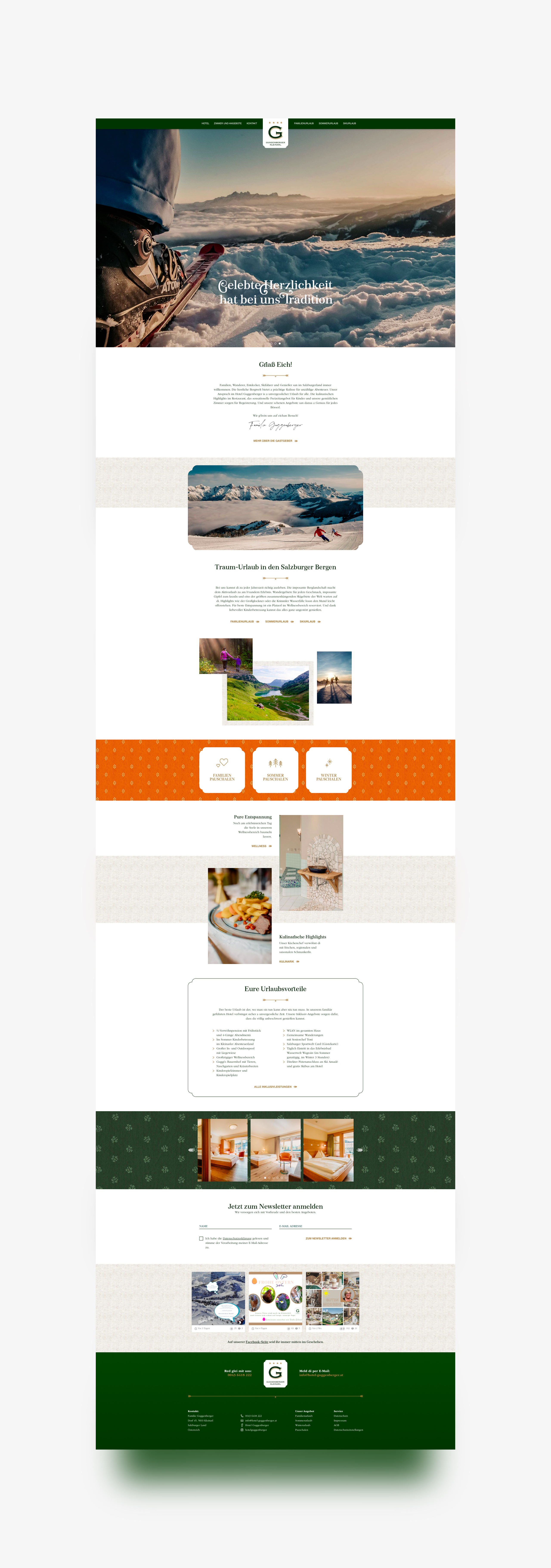 Website Full Page von Guggenberger Hotel