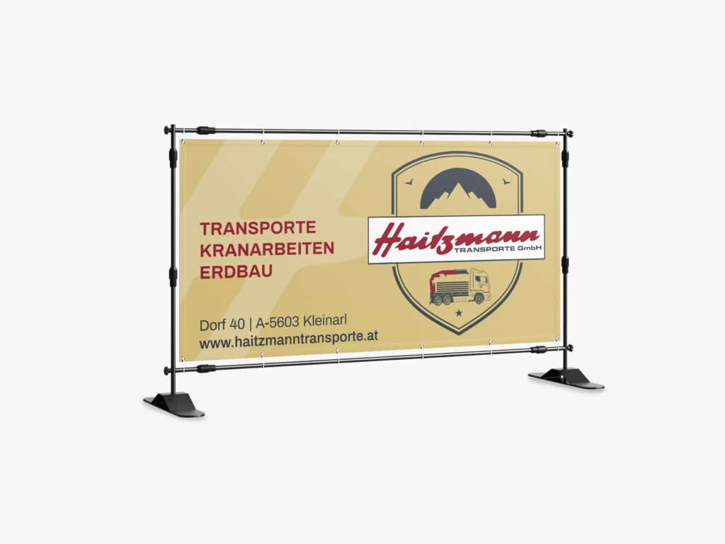 Bauzaunbanner von Haizmann Transporte