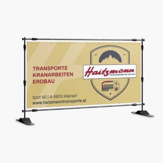 Bauzaunbanner von Haizmann Transporte