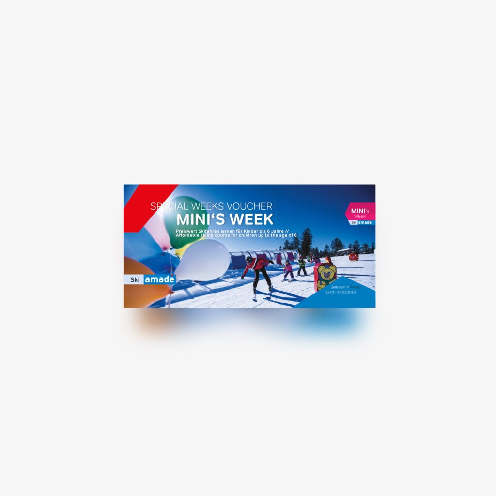 Druck Werbung Voucher von Ski amadé