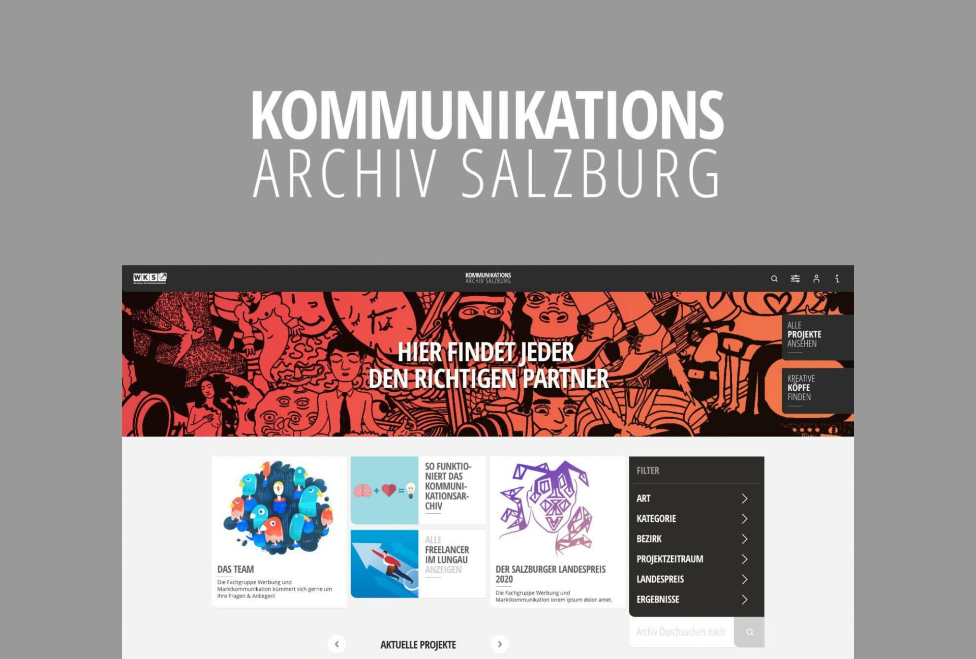 Website Startseite von Kommunikationsarchiv