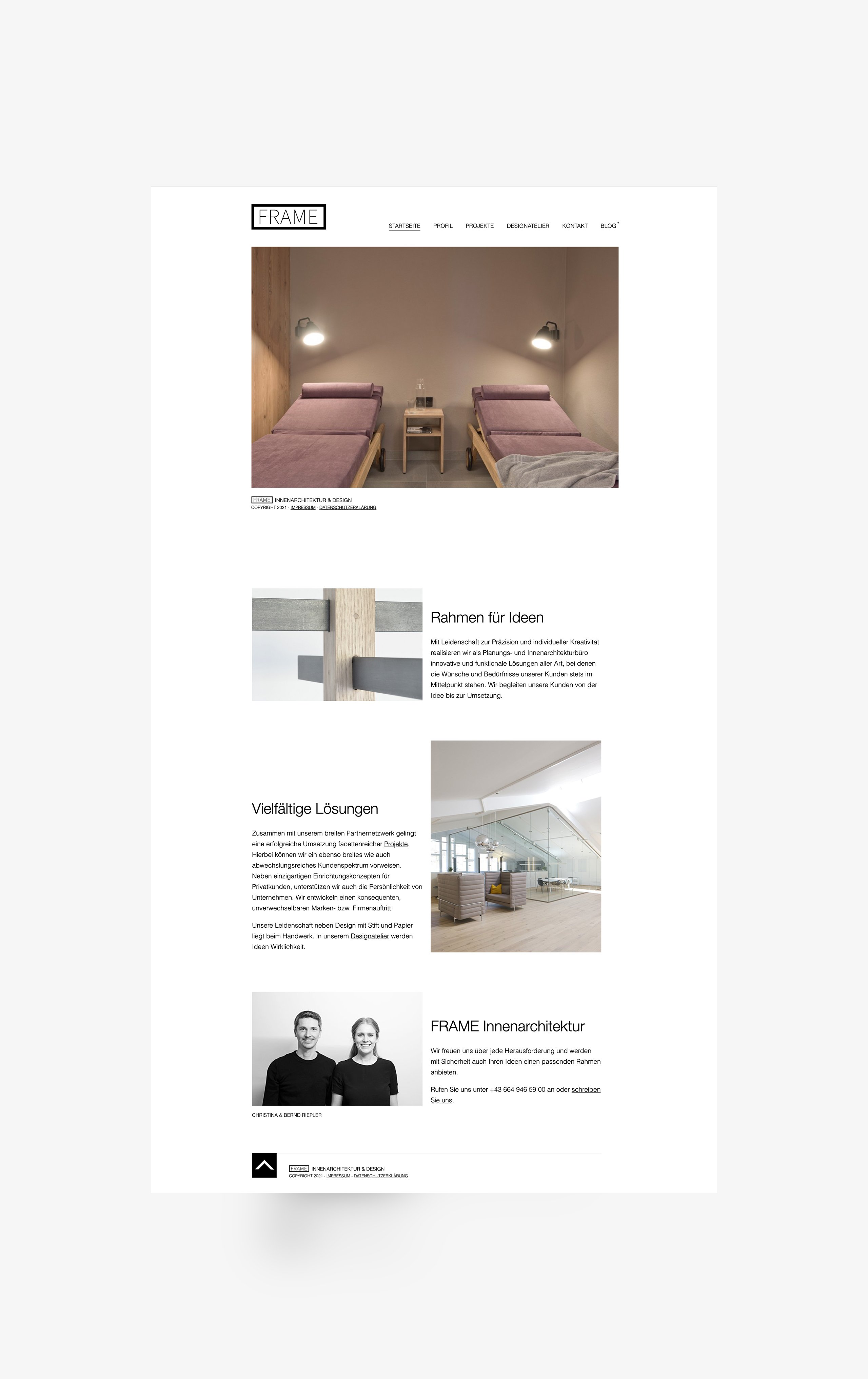 Website Full Page von FRAME Innenarchitektur