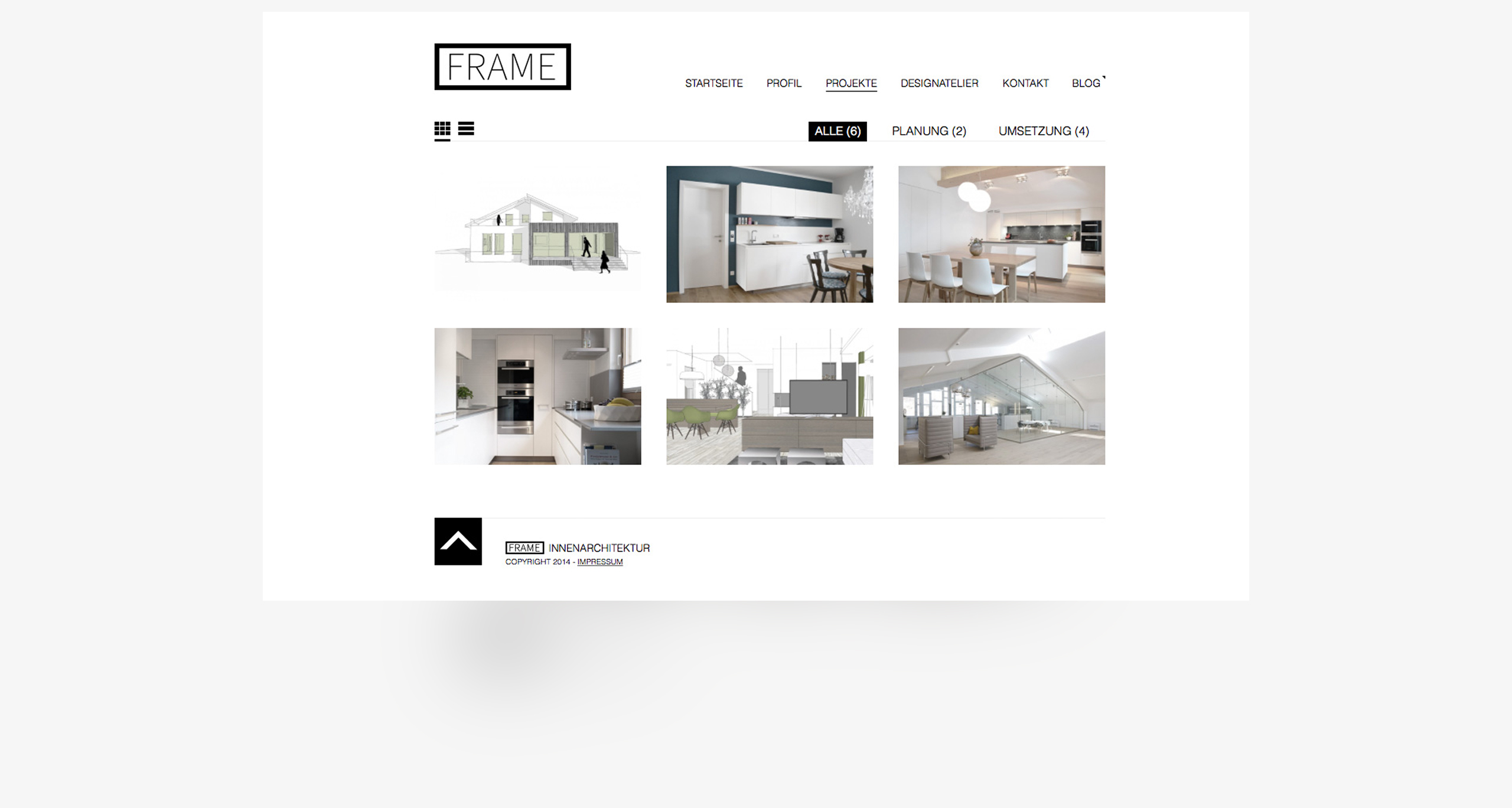 Website Projekte von FRAME Innenarchitektur